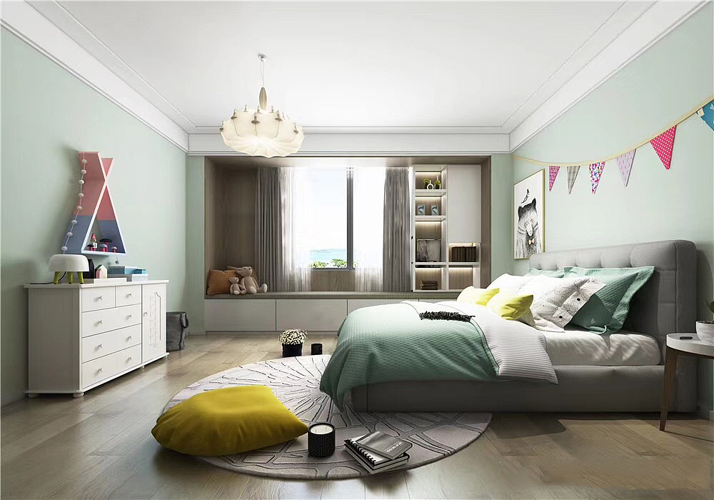 龙湖上第350平法式轻奢风格别墅装修样板间设计---儿童房二