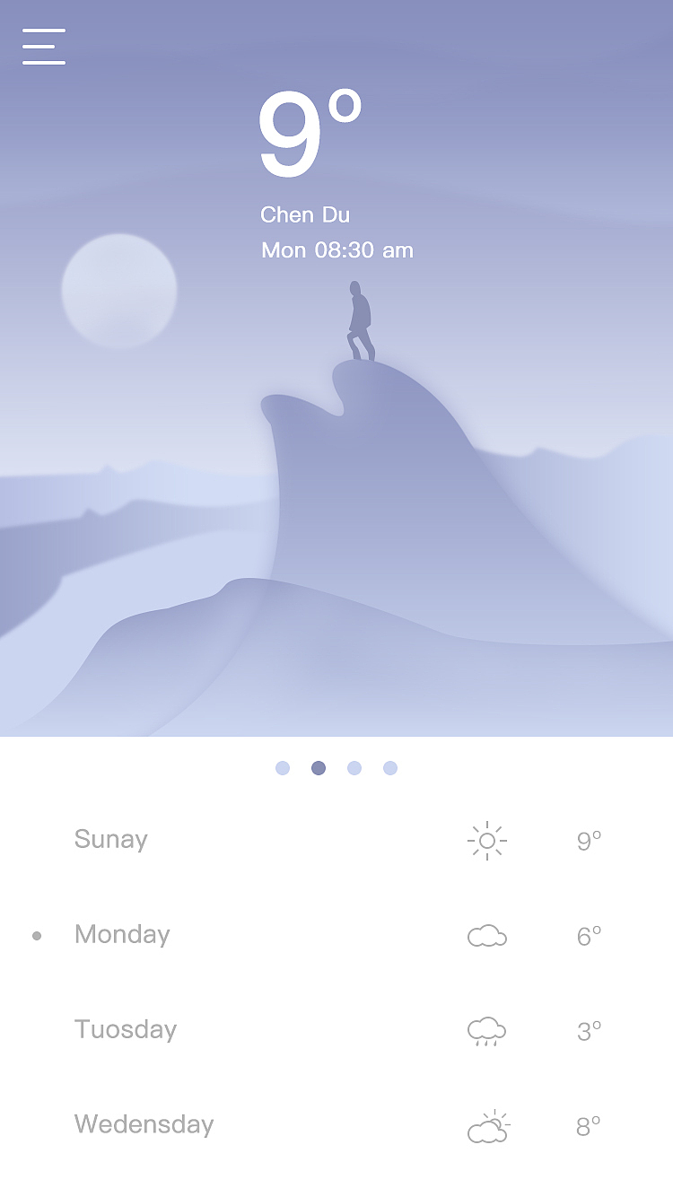app天气页面（图ZNzUxNDI4OTY=） - APP界面 - 站酷设计师Ich丶liebe丶dich原创素材 - 站酷ZCOOL