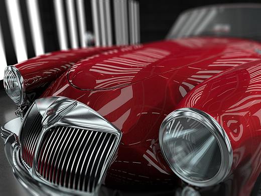 苦七君C4D教程014：利用预设快速渲染出汽车场景