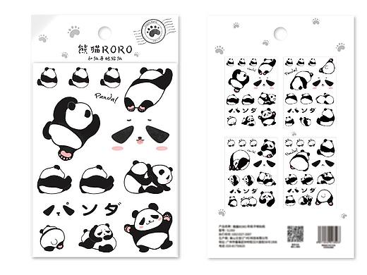 熊猫RORO和纸贴纸