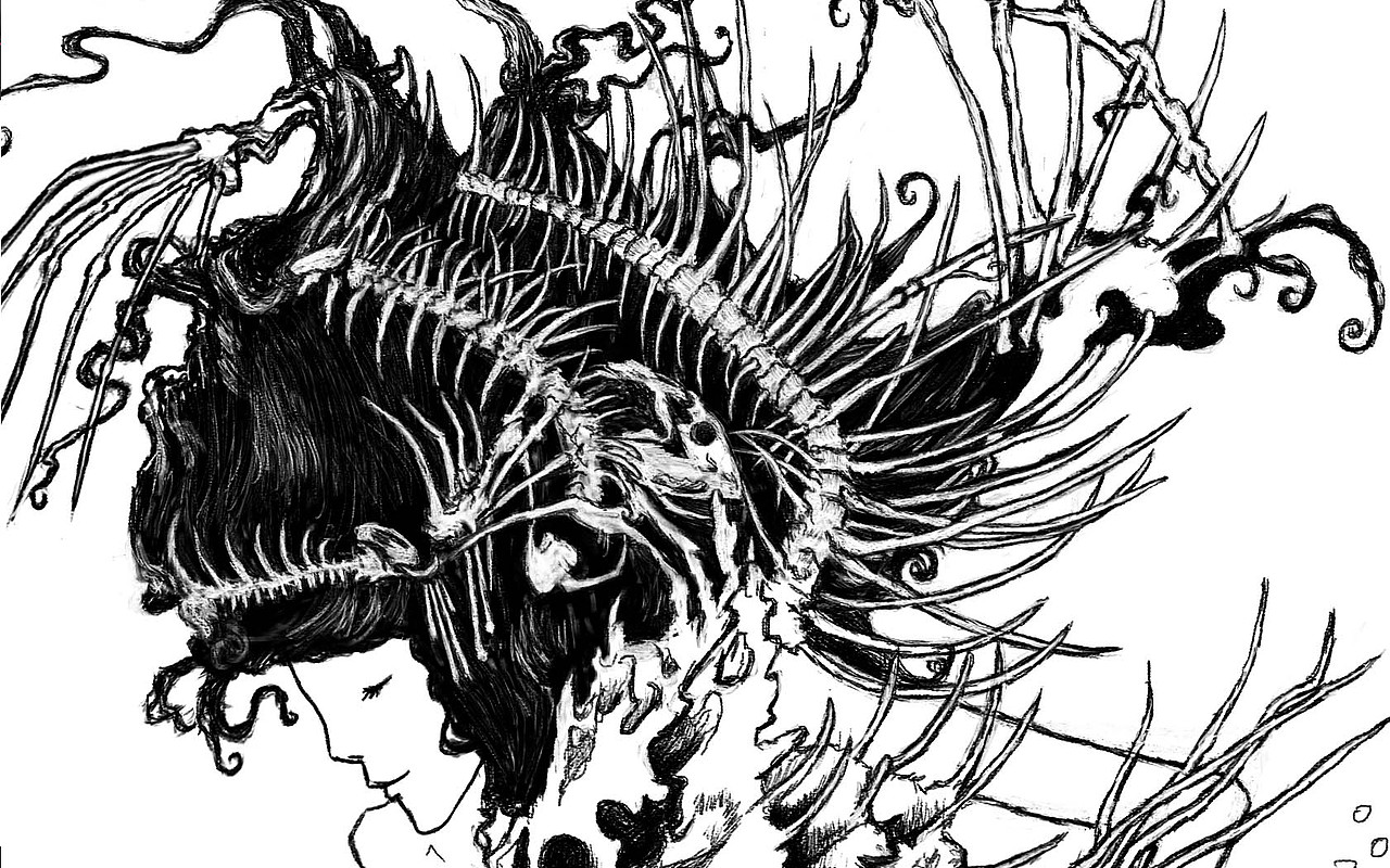 我也不知道为什么有耐心画完,久石让的几个专辑听了好几个循环