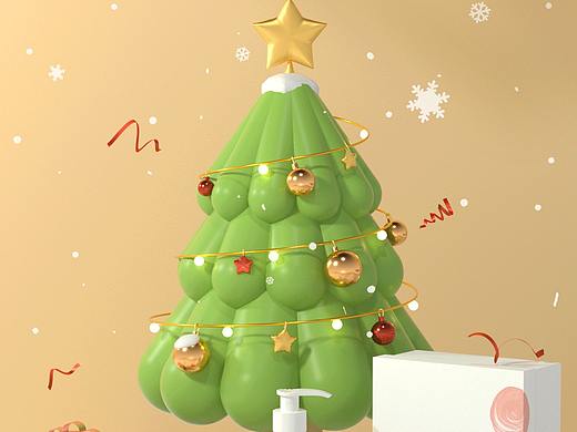 C4D产品氛围建模双旦活动GIF（个人主页-ZNTgyOTUxNTI=） - 产品 - 站酷设计师青弈原创素材 - 站酷ZCOOL