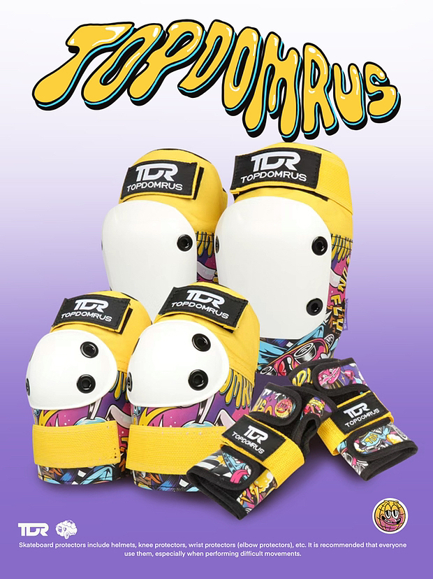 联名TDR专业儿童运动护具插画