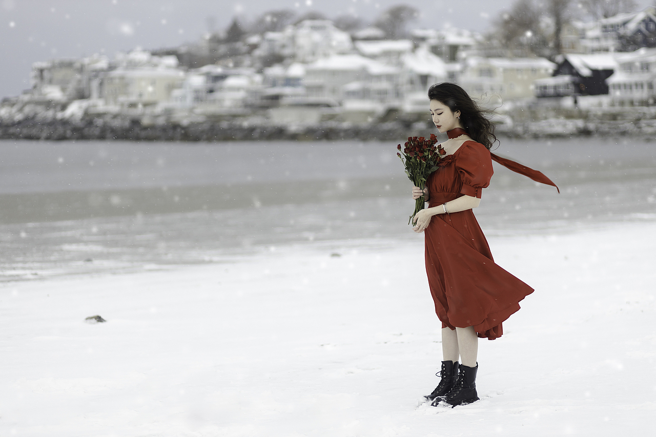 海边雪地玫瑰（图ZMjkwNzA1NDQw） - 人像摄影 - 站酷设计师夏至小寒原创素材 - 站酷ZCOOL