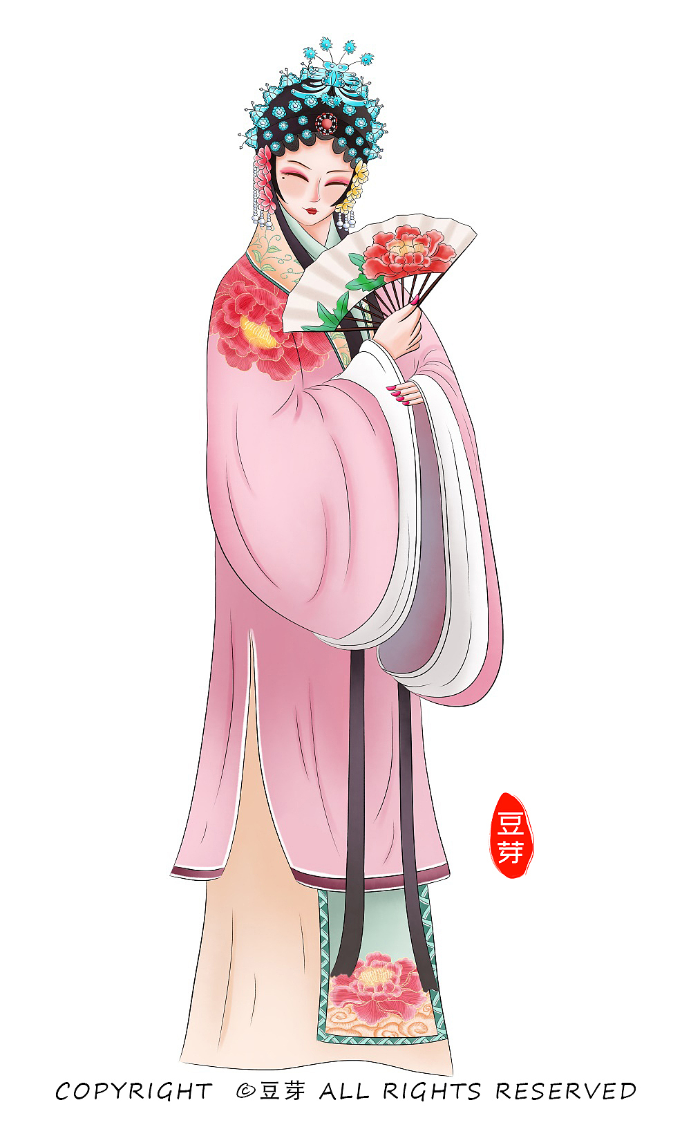 京剧人物插画_画画的豆芽-站酷zcool