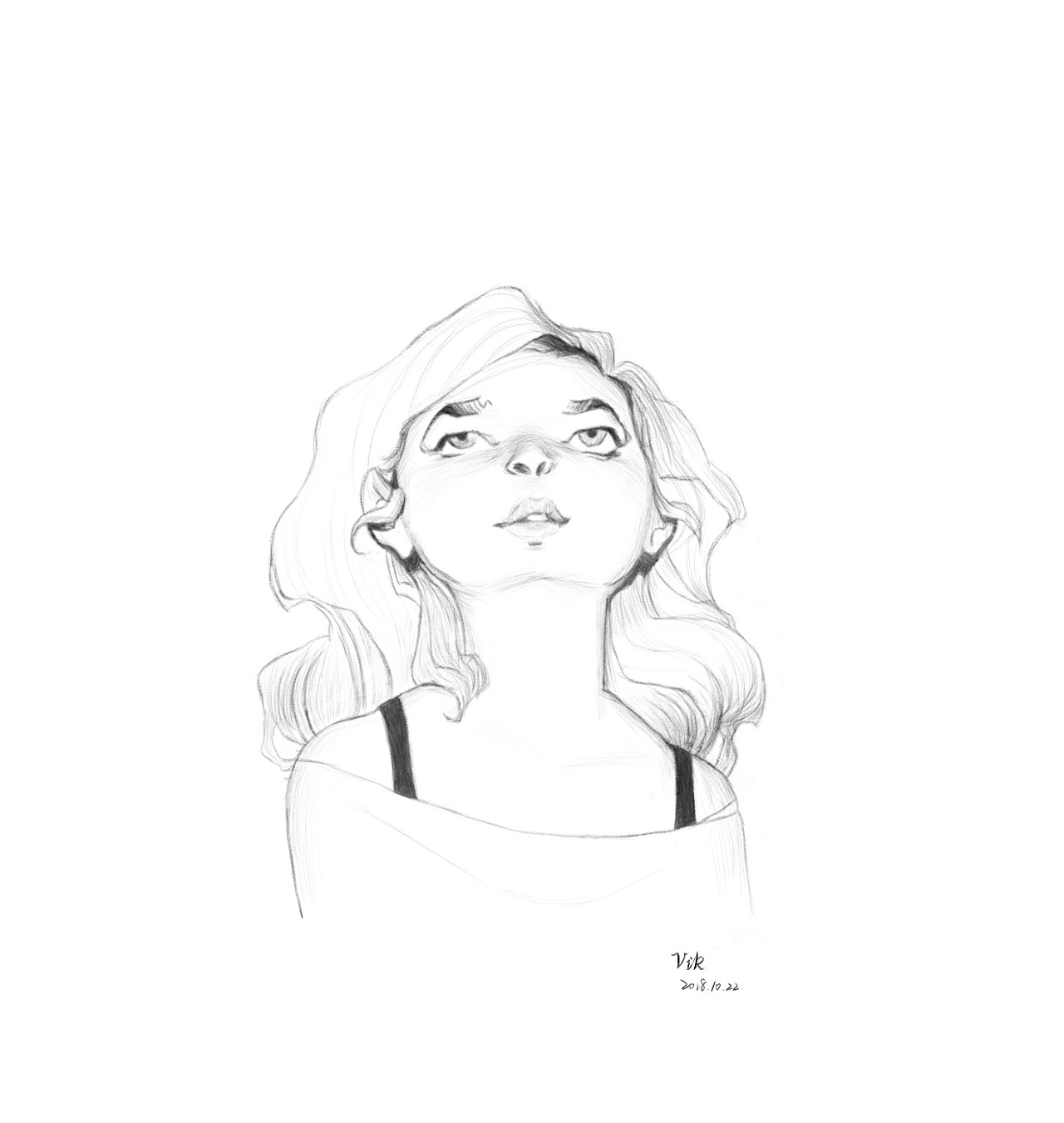 近期板绘人物黑白插画临摹