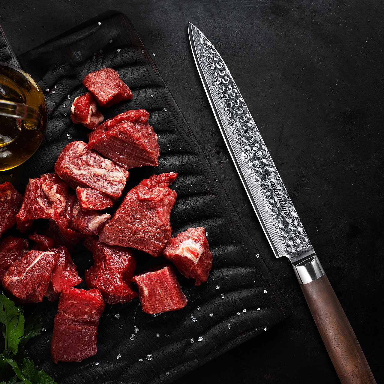 厨刀系列-大马士革-胡桃木手柄（图ZMjU3Njg0NTYw） - 电商 - 站酷设计师Ken_一迅原创素材 - 站酷ZCOOL