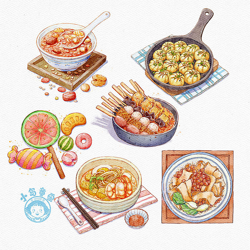 水彩美食（图ZMjkyNzU1Njk2） - 创作习作 - 站酷设计师小岛童画原创素材 - 站酷ZCOOL