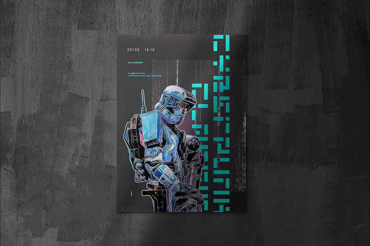赛博朋克风格海报设计练习