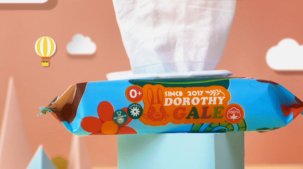 可爱的卡通合成 |【Dorothy】纯棉婴儿棉柔湿巾（图ZMTg1NjgzNzU2） - 短片 - 站酷设计师夏屋SUMMERHOUSE原创素材 - 站酷ZCOOL
