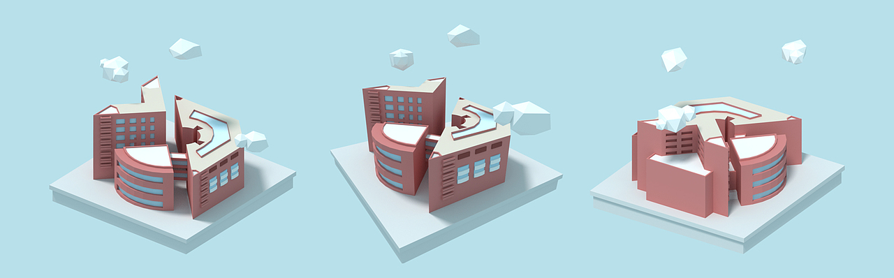 暑期练习： 小场景清华九景（图ZODgzMTUwNjg=） - 建筑/空间 - 站酷设计师五天晴原创素材 - 站酷ZCOOL