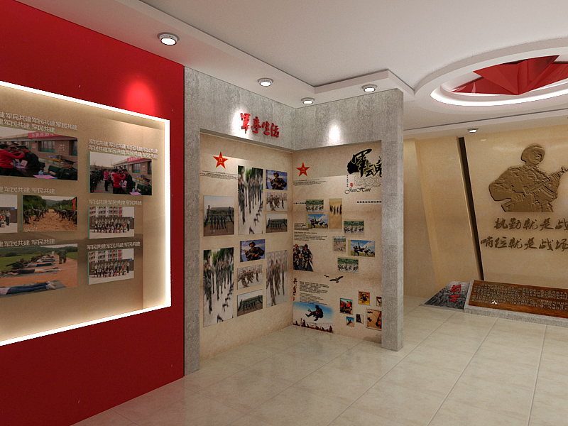 省军区军史馆效果图（图ZMzAzNjE2OTI=） - 家装设计 - 站酷设计师理想全案设计原创素材 - 站酷ZCOOL