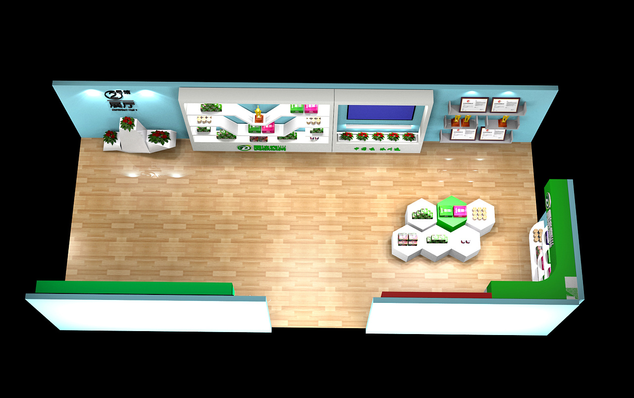 农产品公司大厅形象墙展厅设计|空间|家装设计|旭之云 - 原创作品