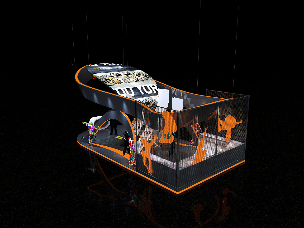 学习在最后一个月匆忙中完成毕业设计,不成熟脱离现实的一个概念展台