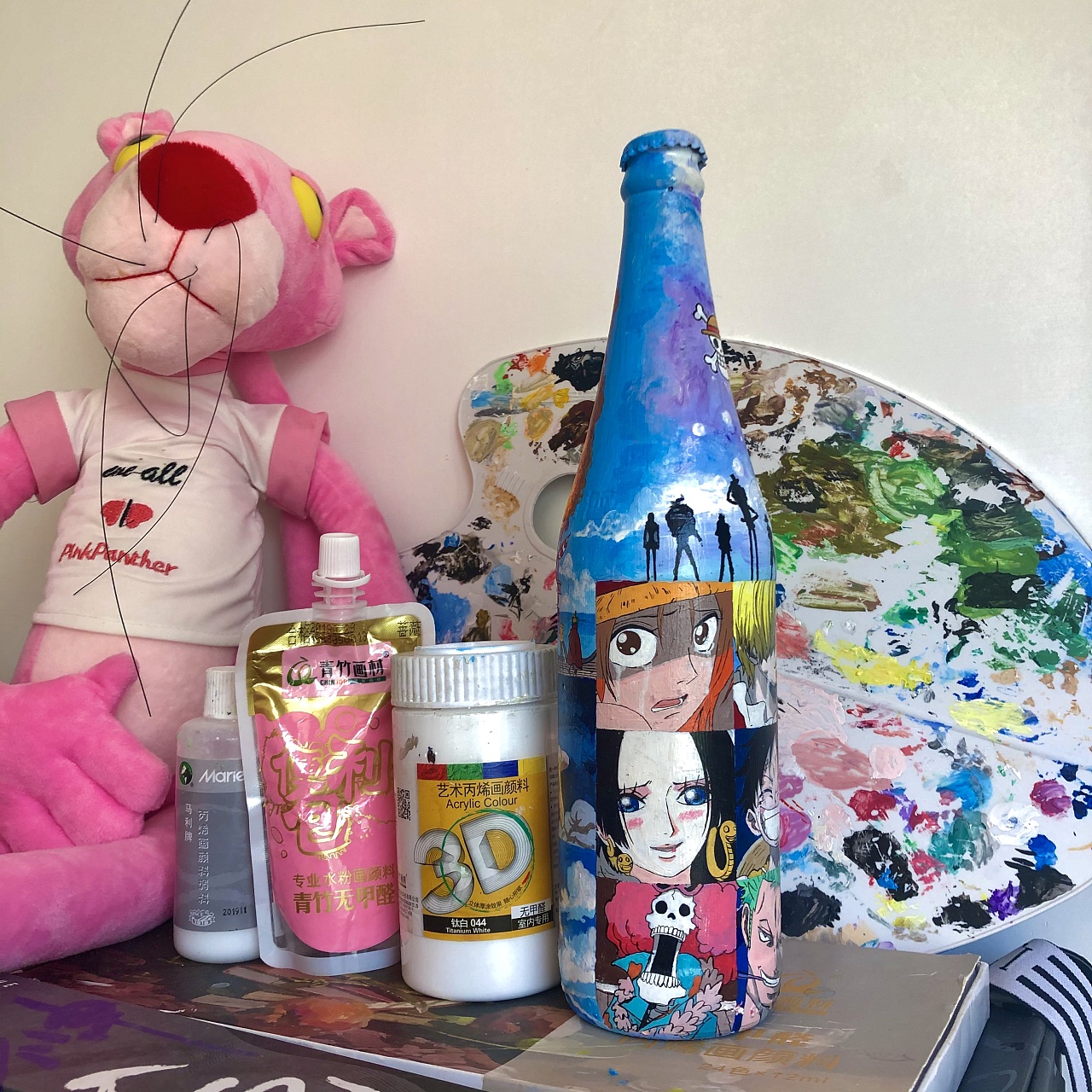 海贼王手绘啤酒瓶