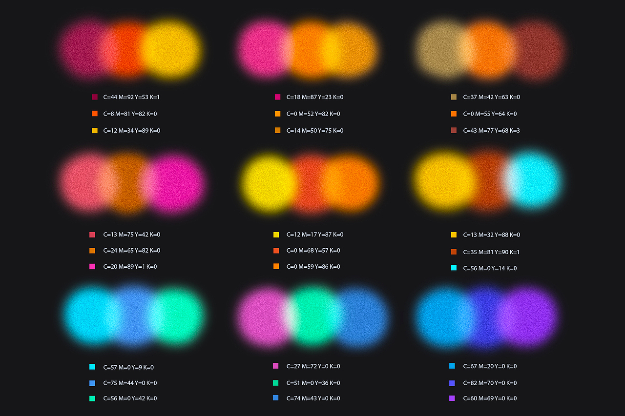 在不同的色彩组合中,相邻暖色之间的搭配符合“高温”、“焊接”的色彩印象。