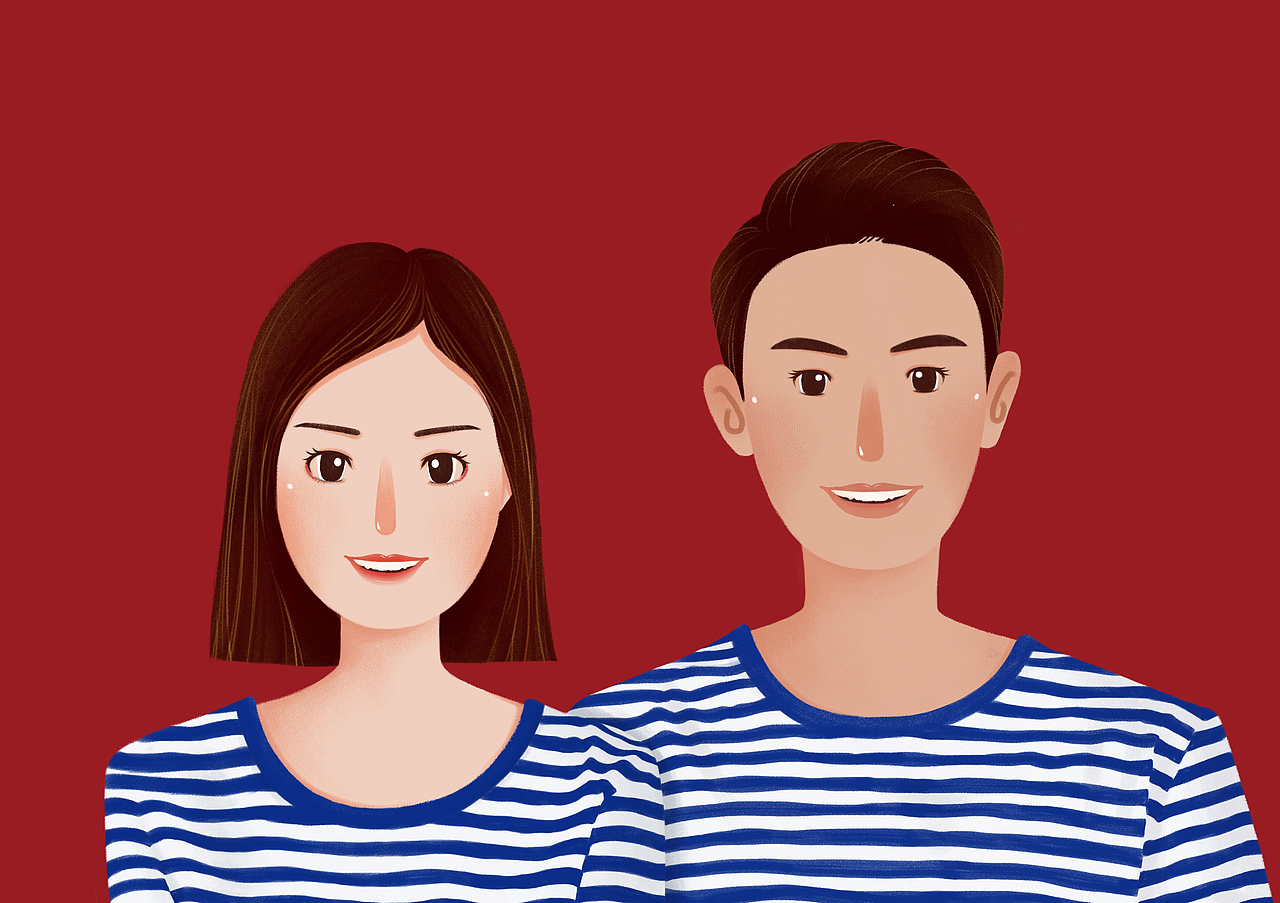 ETIN插画 / 手绘结婚登记照