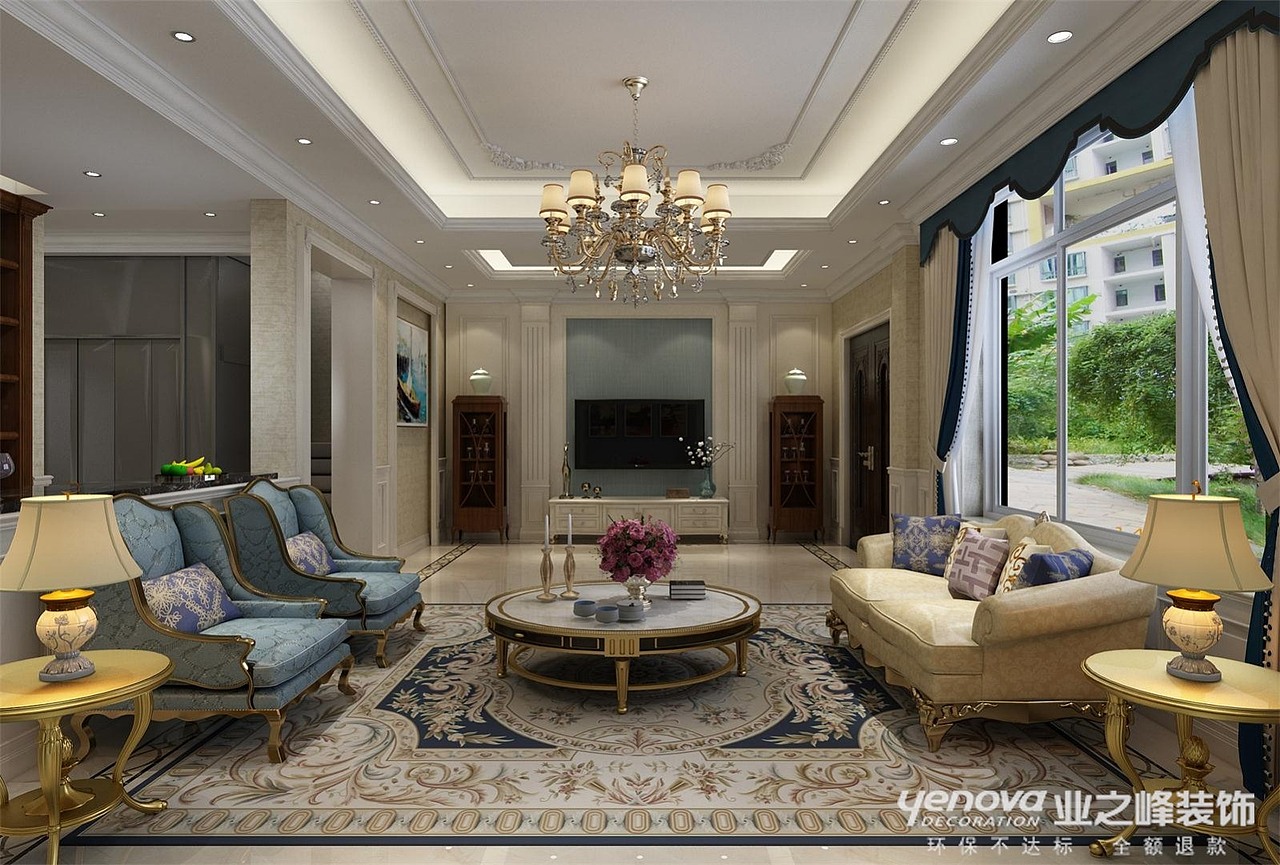 石家庄业之峰装饰-大者别墅400平米简欧风格装修设计