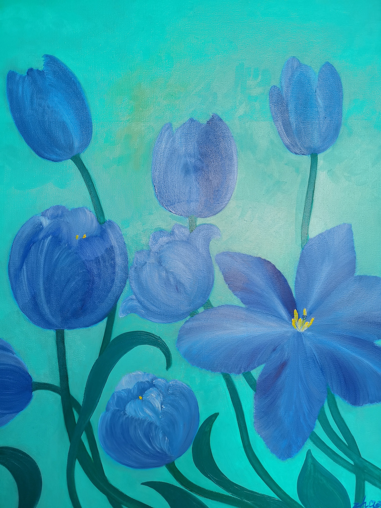 油画郁金香（图ZMjU3OTYyMzAw） - 绘画 - 站酷设计师南蛮文子原创素材 - 站酷ZCOOL