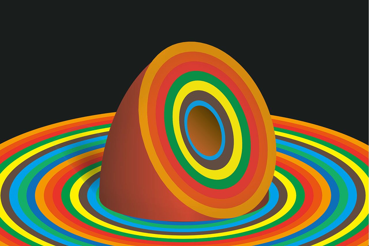 彩虹立体线条字母ai