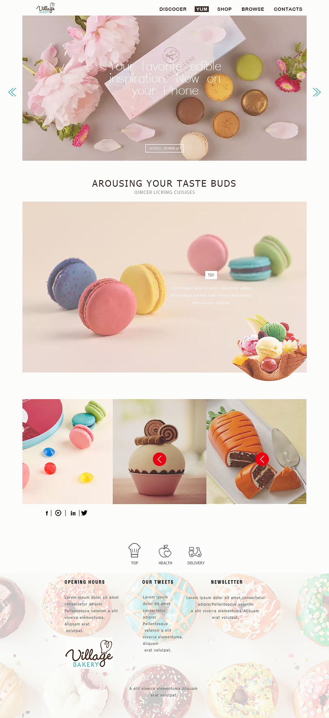 甜甜圈美食网页（图ZNzcyMzYyMjQ=） - 门户网站 - 站酷设计师雨洋兰馨原创素材 - 站酷ZCOOL