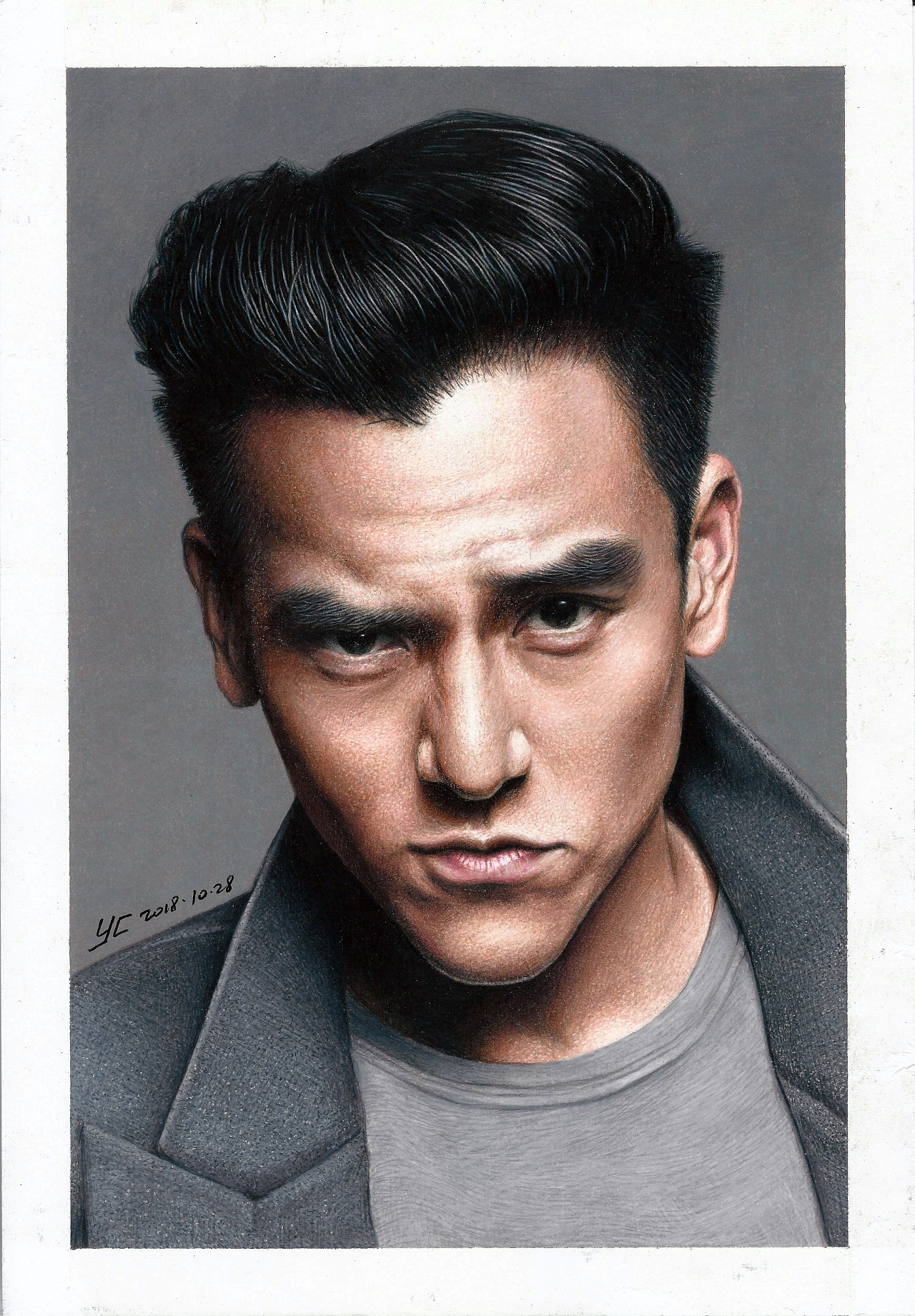 写实彩铅画——彭于晏