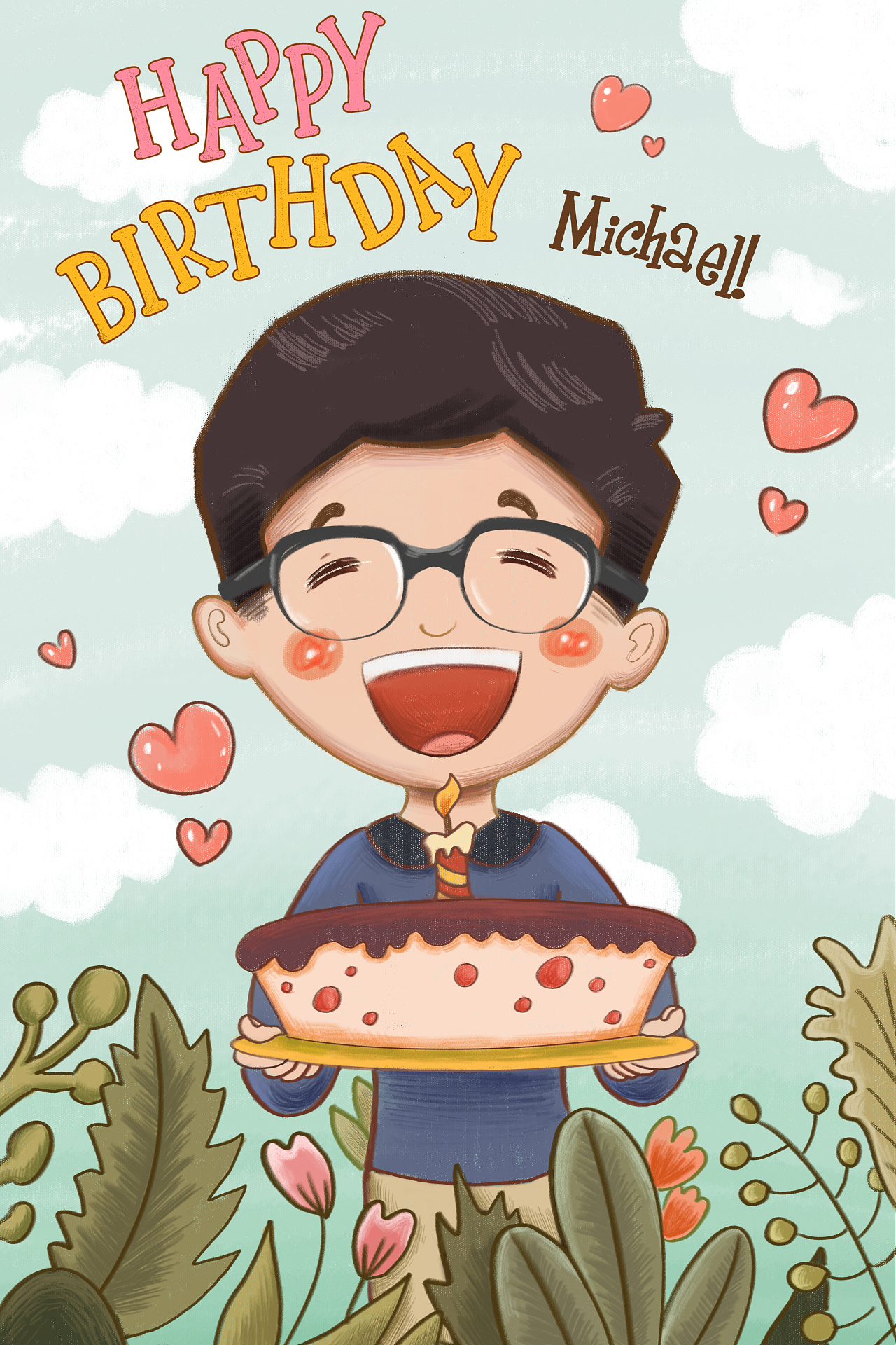 米歇尔的生日贺图