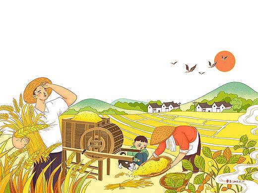 中粮食品礼盒包装插画设计