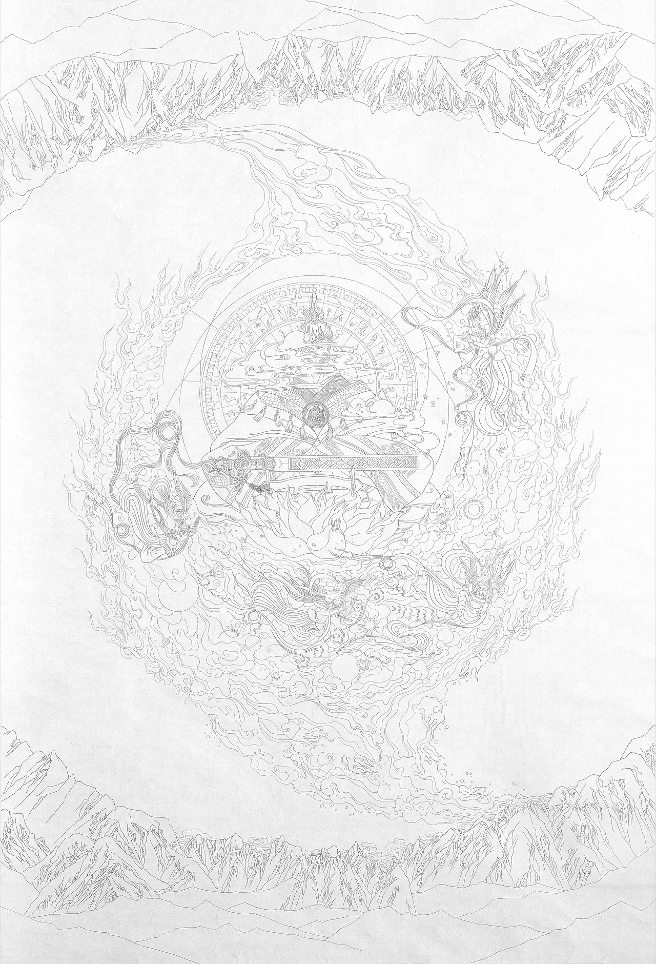 楚辞九歌系列|东皇太一（图ZMjQ3MzE3Mzky） - 商业插画 - 站酷设计师绯靥原创素材 - 站酷ZCOOL