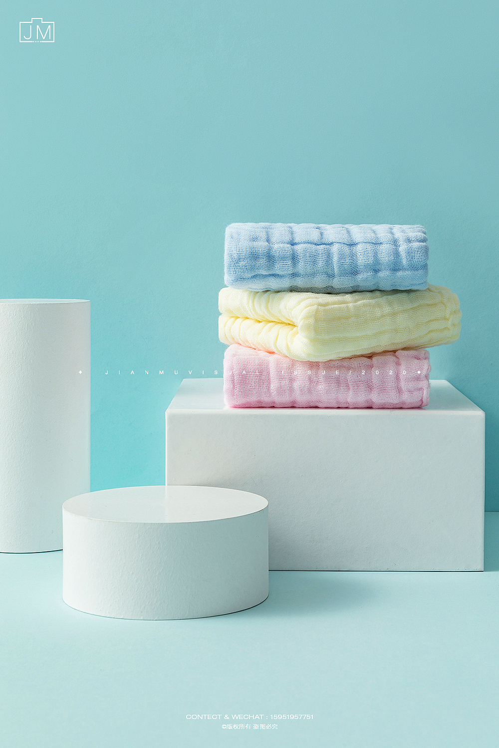 纱布巾 × 静物拍摄 | 母婴用品方巾童巾围嘴围兜 摄影（图ZMjIzMjE0OTQ0） - 产品摄影 - 站酷设计师简木视觉原创素材 - 站酷ZCOOL