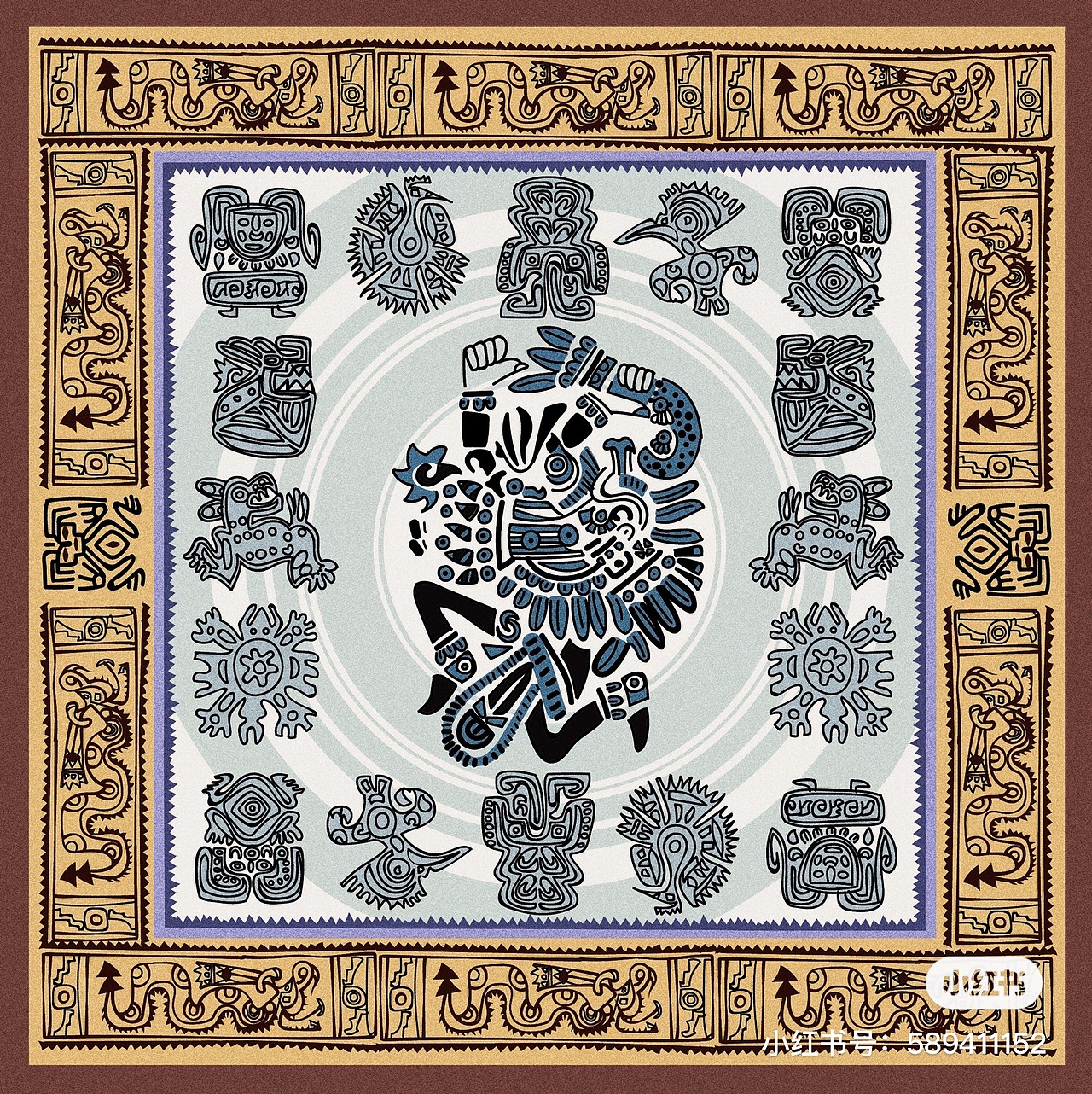 围巾图腾纹样（图ZMjUwNDc2MzM2） - 创作习作 - 站酷设计师喜欢画画的小屿原创素材 - 站酷ZCOOL