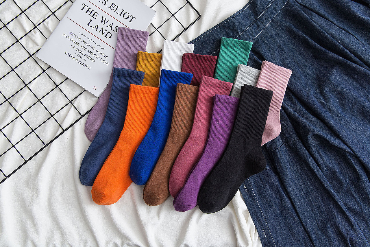 2019秋冬女袜中筒潮袜INS风袜子