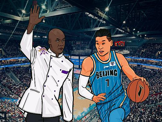 马布里 VS 林书豪 人物插画