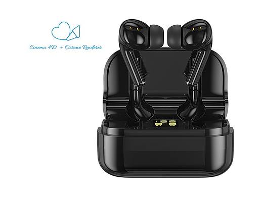 C4D+OC蓝牙耳机渲染