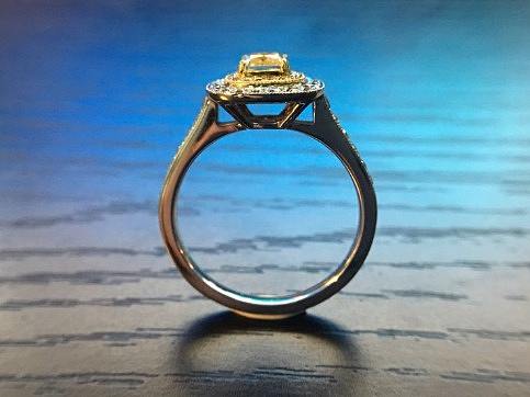 珠宝设计-滚珠边工艺古典风黄钻戒指