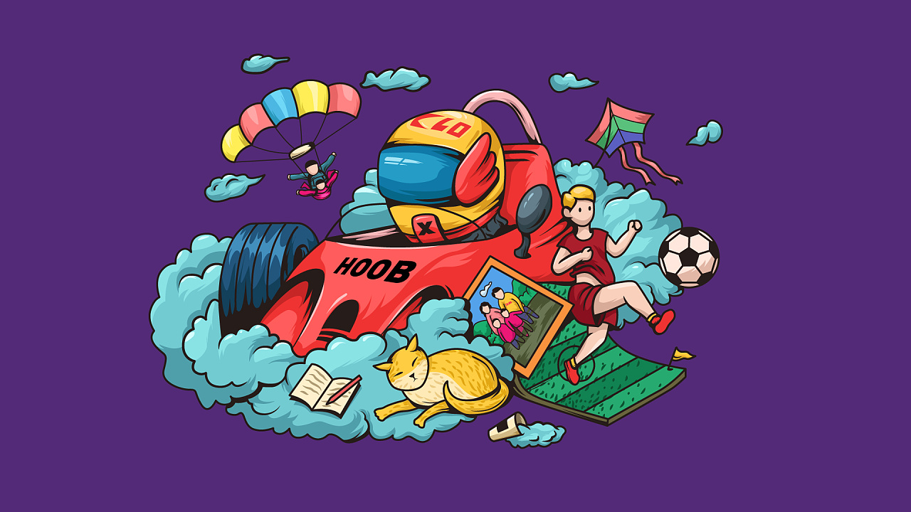 赛车序列矢量插画