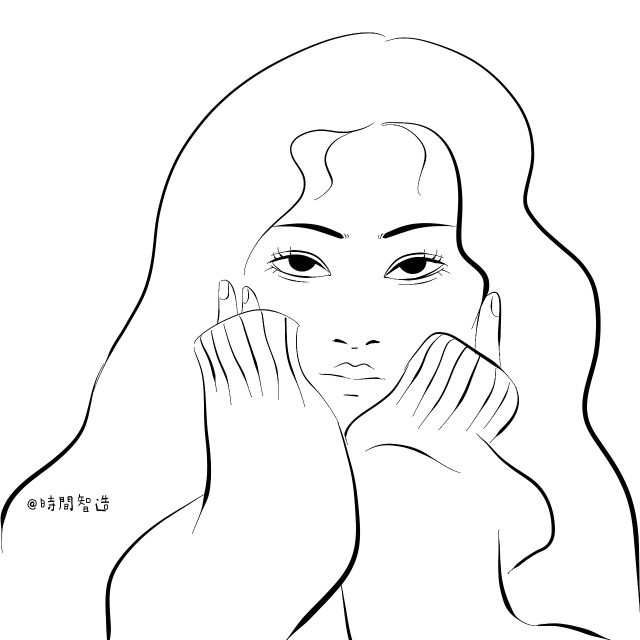 女生头像线稿（图ZMjY3MTU3ODYw） - 创作习作 - 站酷设计师時間智造原创素材 - 站酷ZCOOL