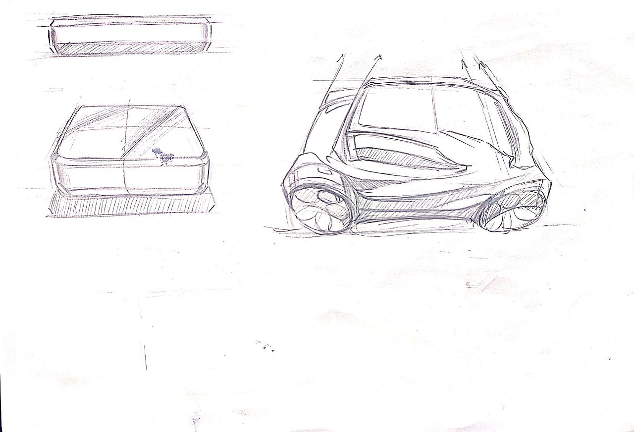 一点透视产品手绘线稿