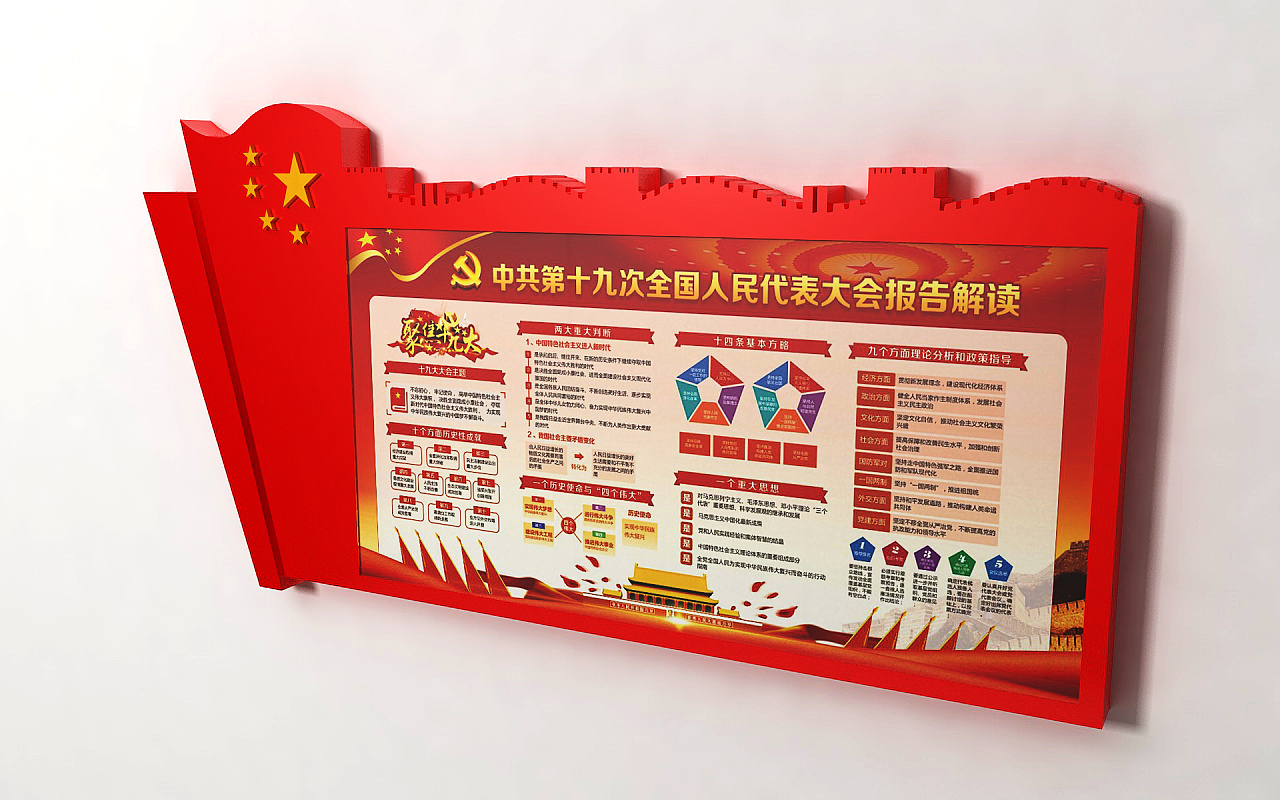 两套异形展板效果图及成品图