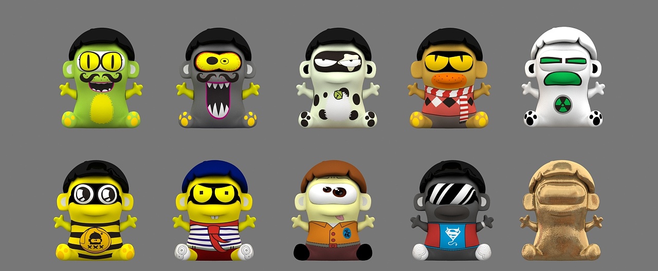 墨生潮流公仔上色涂装设计