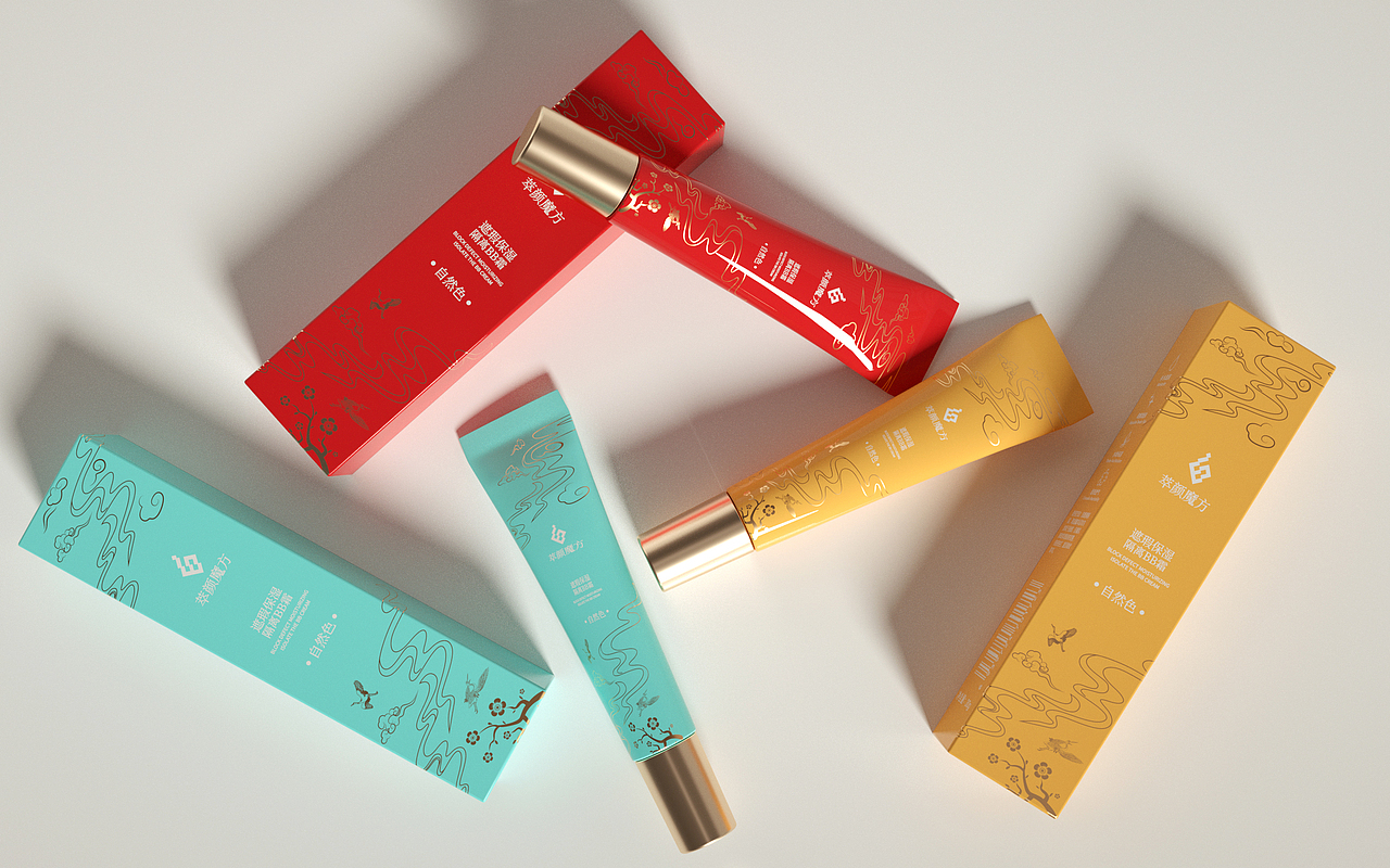 国风BB霜套盒设计+C4D产品渲染（图ZMjgxNjA3MjQ0） - 包装 - 站酷设计师绮舞qiqiwuwu原创素材 - 站酷ZCOOL