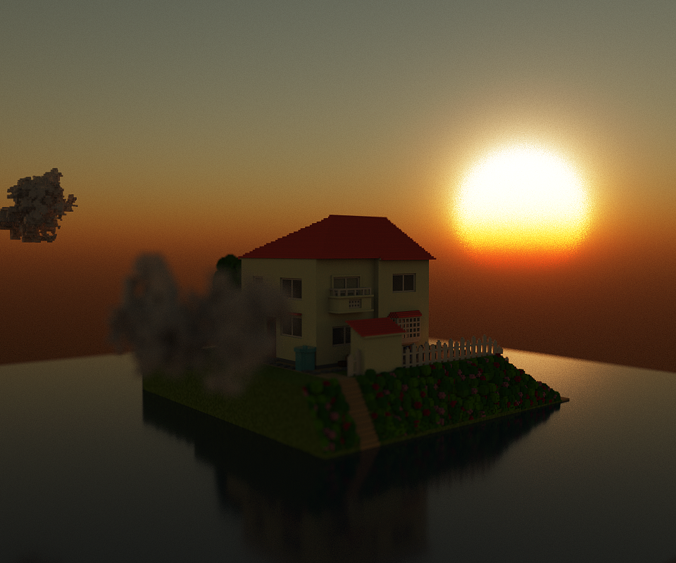 MagicaVoxel小练习：《悬崖上的金鱼姬》场景（图ZMTA5MzI0NDQ0） - 场景 - 站酷设计师Jida是几达原创素材 - 站酷ZCOOL