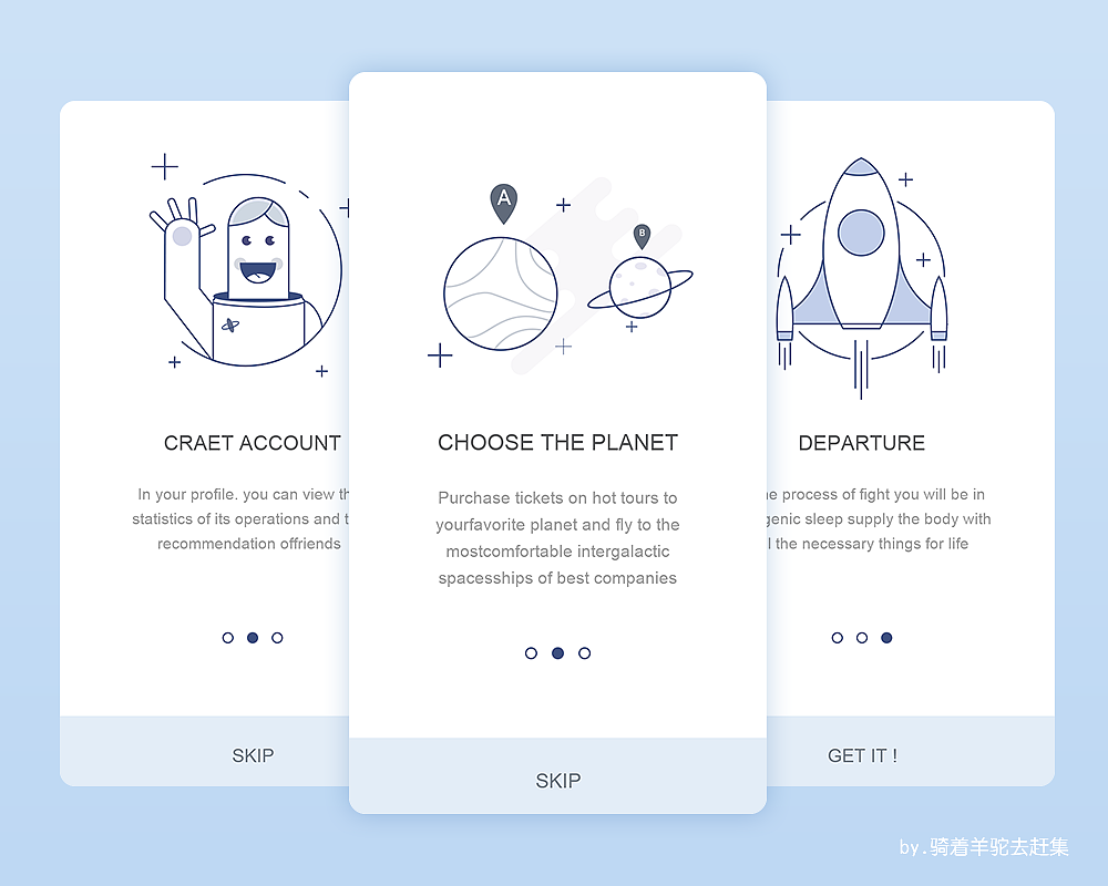 欧美风 引导页（临摹 ）（图ZNTc4MjI0MjQ=） - APP界面 - 站酷设计师骑着羊驼放风筝原创素材 - 站酷ZCOOL