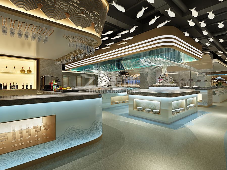 成都海鲜餐厅设计|海鲜烤肉自助餐厅设计_汉丽轩海鲜