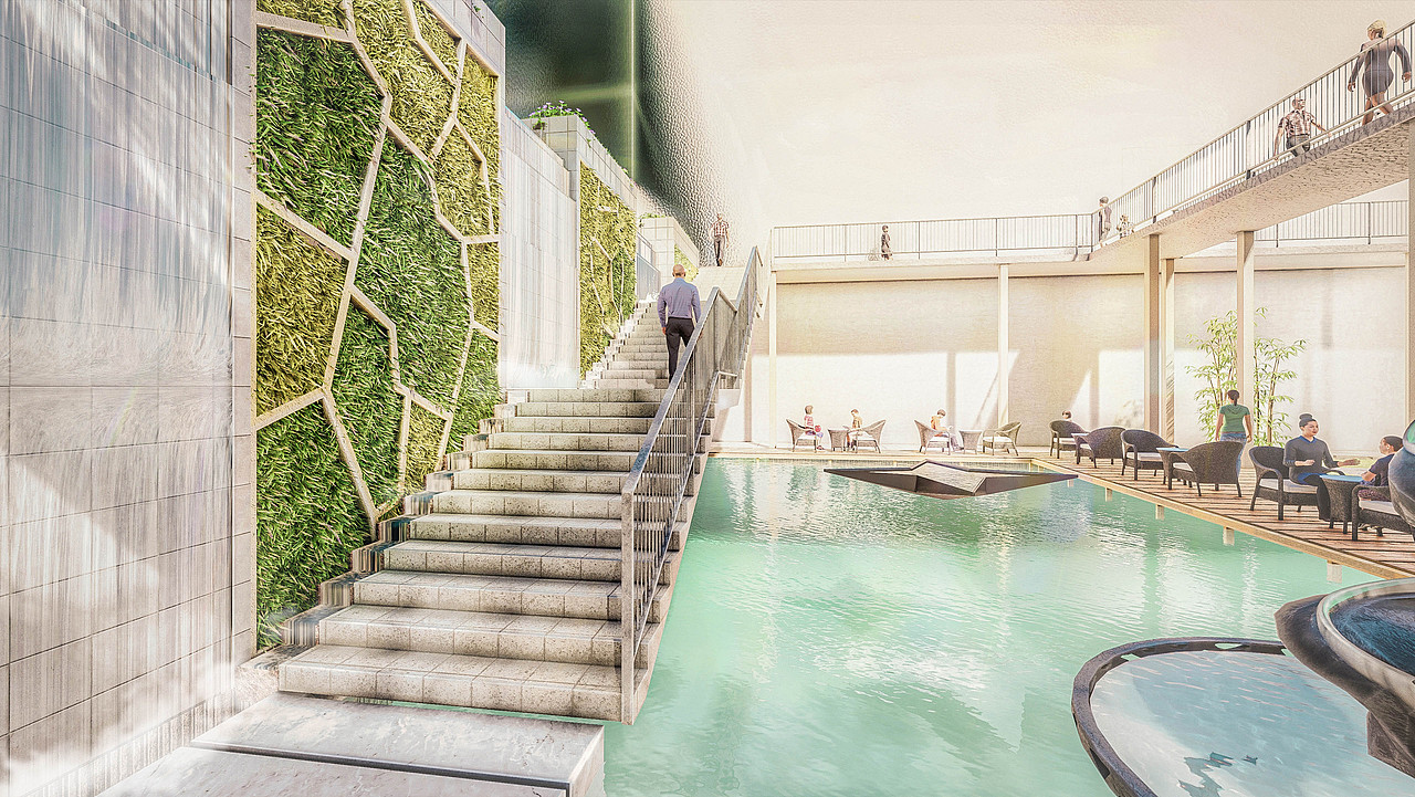 互联网公司大楼中庭下沉空间（图ZMjQwMTM5Mjky） - 建筑/空间 - 站酷设计师边工原创素材 - 站酷ZCOOL