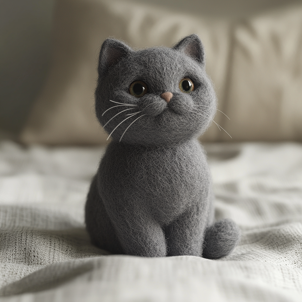 一组羊毛毡小猫组图