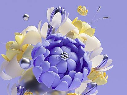 C4D虚拟花卉