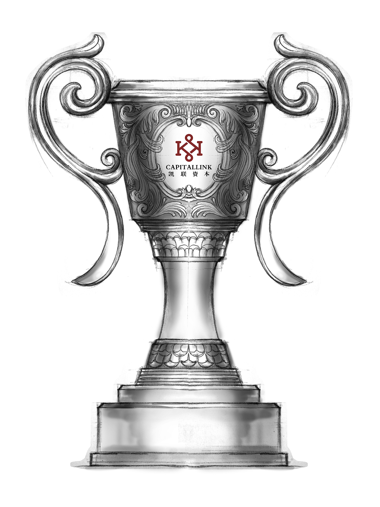 奖杯奖牌奖章设计手绘稿作品效果图