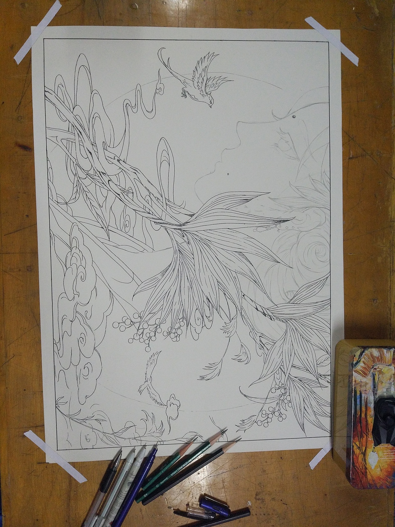 临摹古戈力大大的半面妆