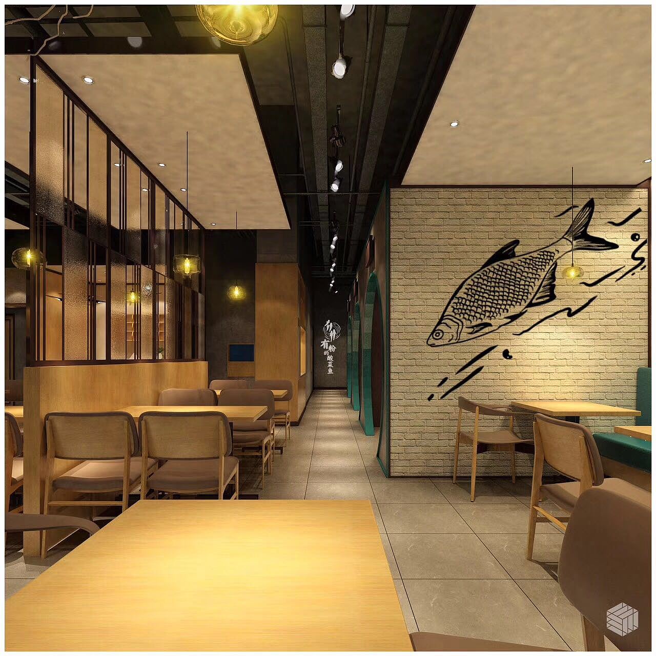 新型铁艺风格烤鱼店|空间|室内设计|创空者 - 原创作品 - 站酷 (ZCOOL)